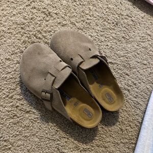 Birkenstock Taupe Slip-On Clog with Buckle